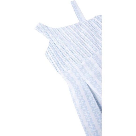 Geo Print Asymmetrical Jumpsuit, Blue - Picture 3 of 9